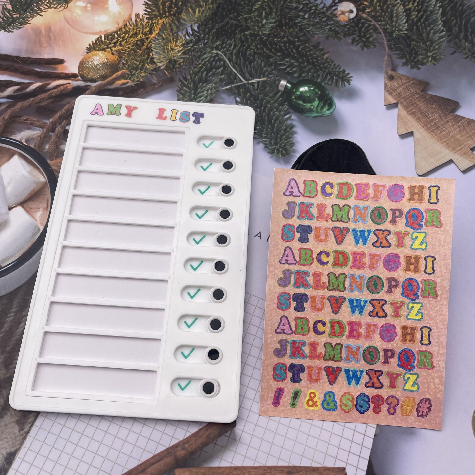 Tarjeta de autodisciplina para niños tablero de mensajes reemplazable Lista de verificación RV Mensaje de nota RV Lista de verificación