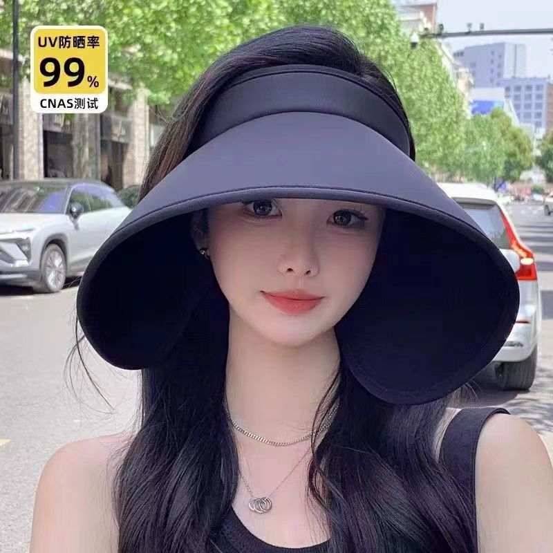 Wrap-Around Full-Face Sunscreen Hat Women's Summer Big Brim Empty Top Sunshade Hat Riding Anti-UV Ice Silk Sun Hat Wrap-Around Full-Face Sunscreen Hat Women's Summer Big Brim Empty Top Sunshade Hat Riding Anti-UV Ice Silk Sun Hat