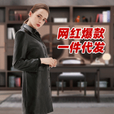 春季單排扣韓版修身型翻領長袖女式皮衣跨境直播現貨供應鏈皮衣