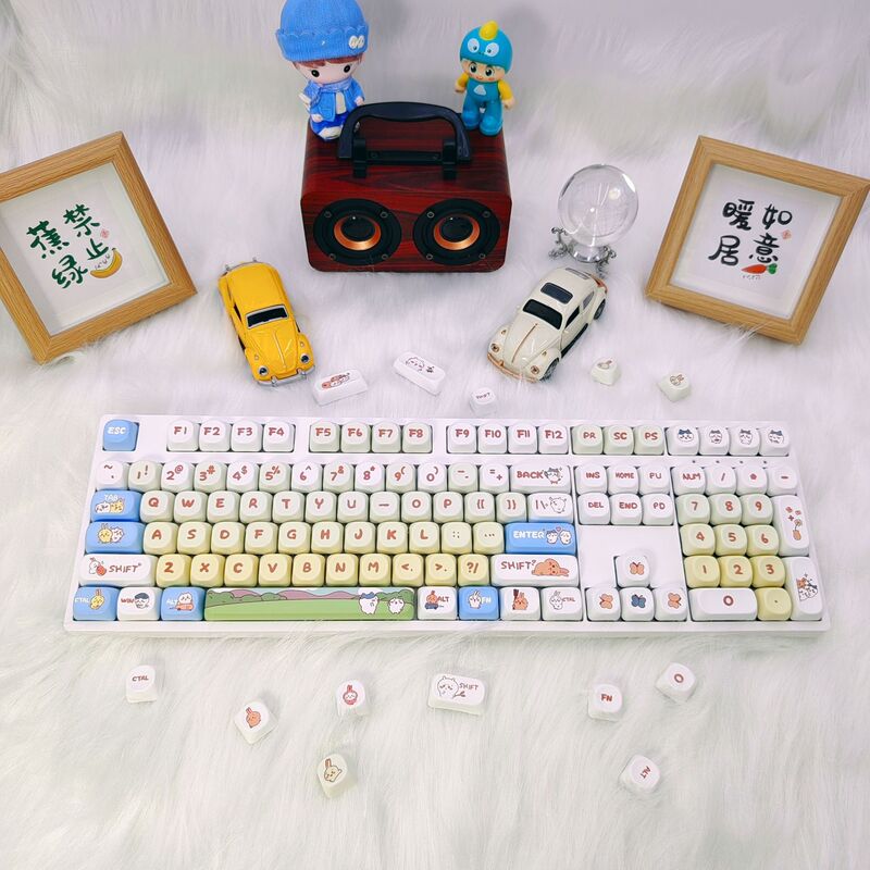 Small eight key cap PBT five-sided sublimation MOA highly adaptable mechanical keyboard 98 key 104 cute 6.25U space Small eight key cap PBT five-sided sublimation MOA highly adaptable mechanical keyboard 98 key 104 cute 6.25U space