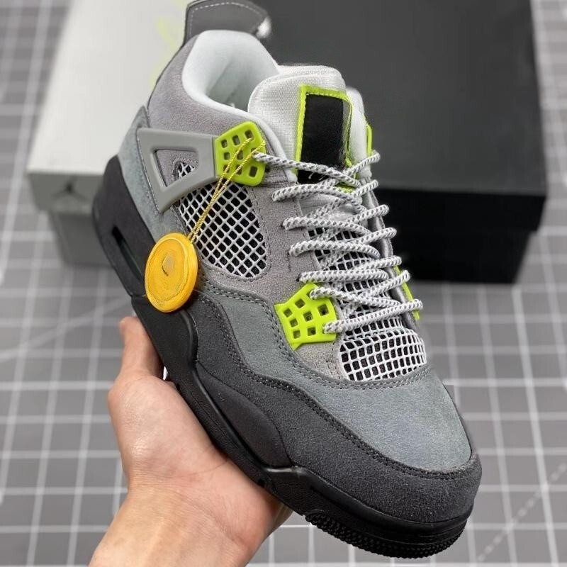 莆田工場 aj4 ピュアオリジナルバスケットボールシューズダークグリーンジョー 4 パープルデニム滑り止め耐摩耗性男性と女性のカジュアルランニングシューズ|undefined