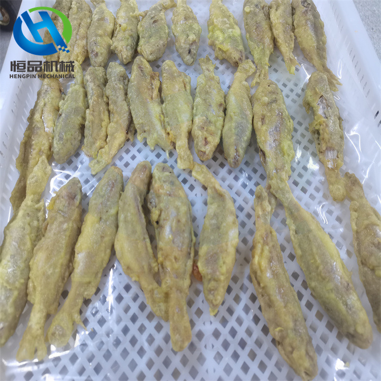 小黄鱼油炸流水线虾仁裹粉成套设备 刀鱼裹粉机 布料均匀