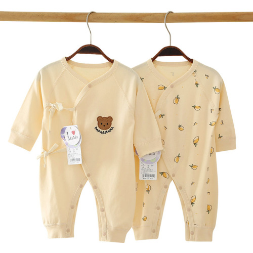 I Love Dad I Love Mom Four Seasons Newborn Baby Boneless Jumpsuit Romper Long Sleeve Harness Ins Style