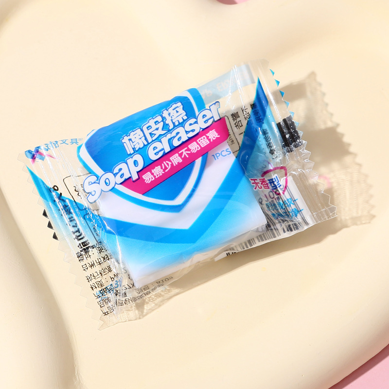 Creativo jabón borrador estudiante simulación jabón bolsa borrador niños lindo sin costura de dibujos animados lápiz borrador al por mayor
