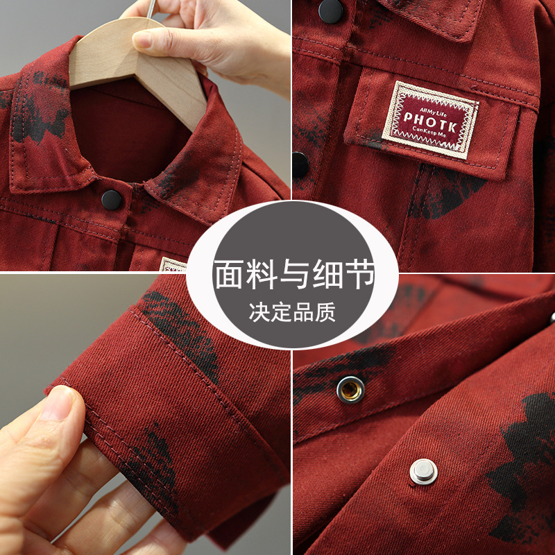 7719 Traje guapo de primavera y otoño para niños 2025 nueva chaqueta de herramientas para niños bebé ropa de primavera coreana marea