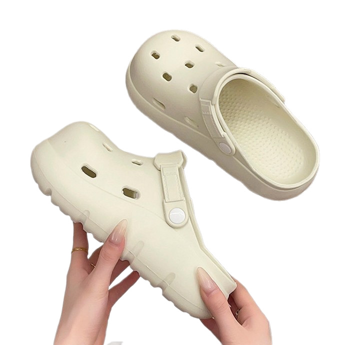 Women's Thick-Soled Clogs, Summer Garden Shoes, Non-Slip Slippers, Soft-Soled Sandals, Height-Increasing Top Quality Beach Sandals_voghion.com