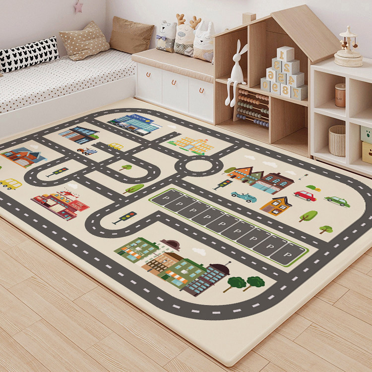 Cartoon Floor Mat Bedroom Living Room Balcony Carpet Children's City Parking Lot Floor Mat Car Traffic Map Game Mat Cartoon Floor Mat Bedroom Living Room Balcony Carpet Children's City Parking Lot Floor Mat Car Traffic Map Game Mat
