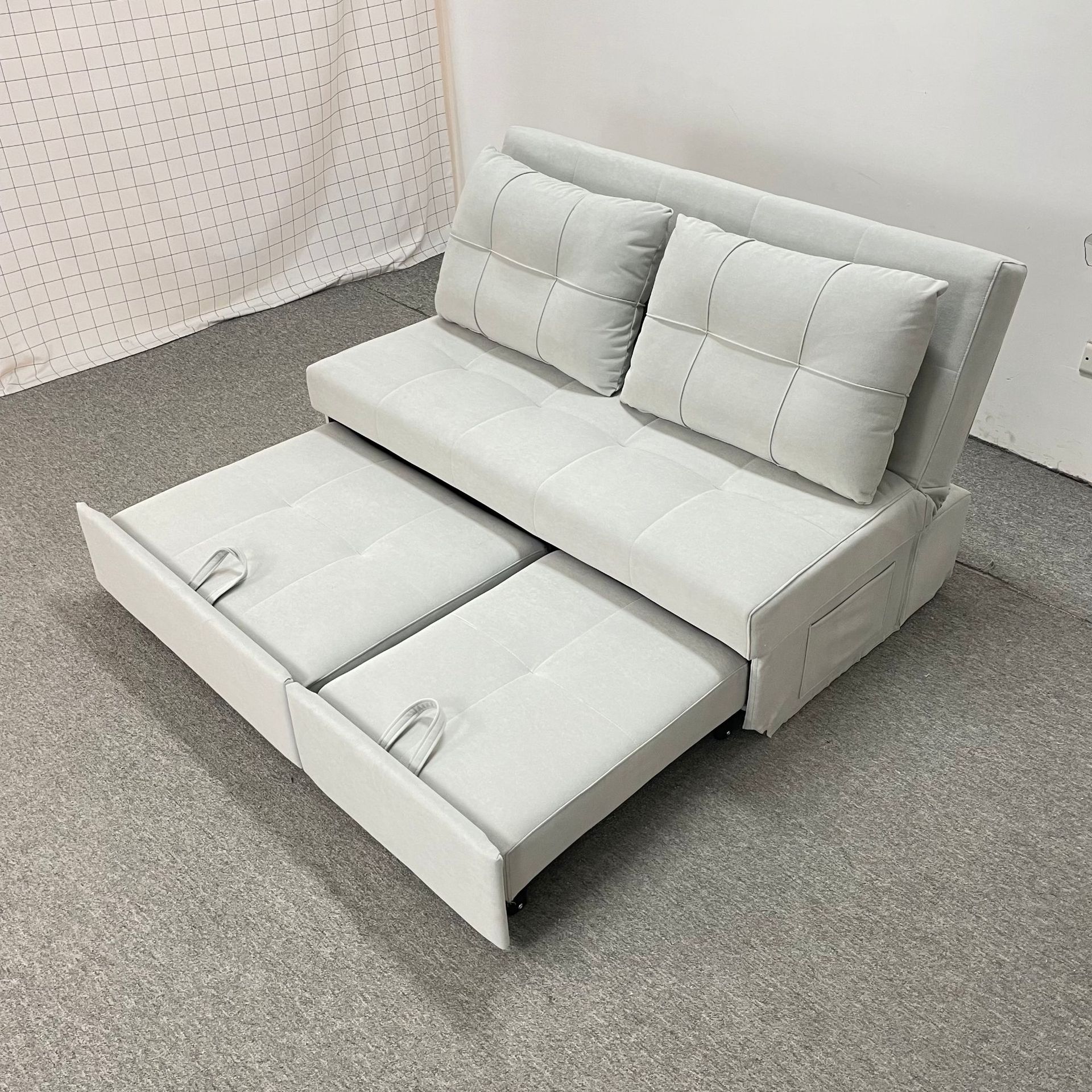 Sofá multifuncional sin reposabrazos doble doble sala de estar de alquiler de tecnología de tela sofá cama plegable