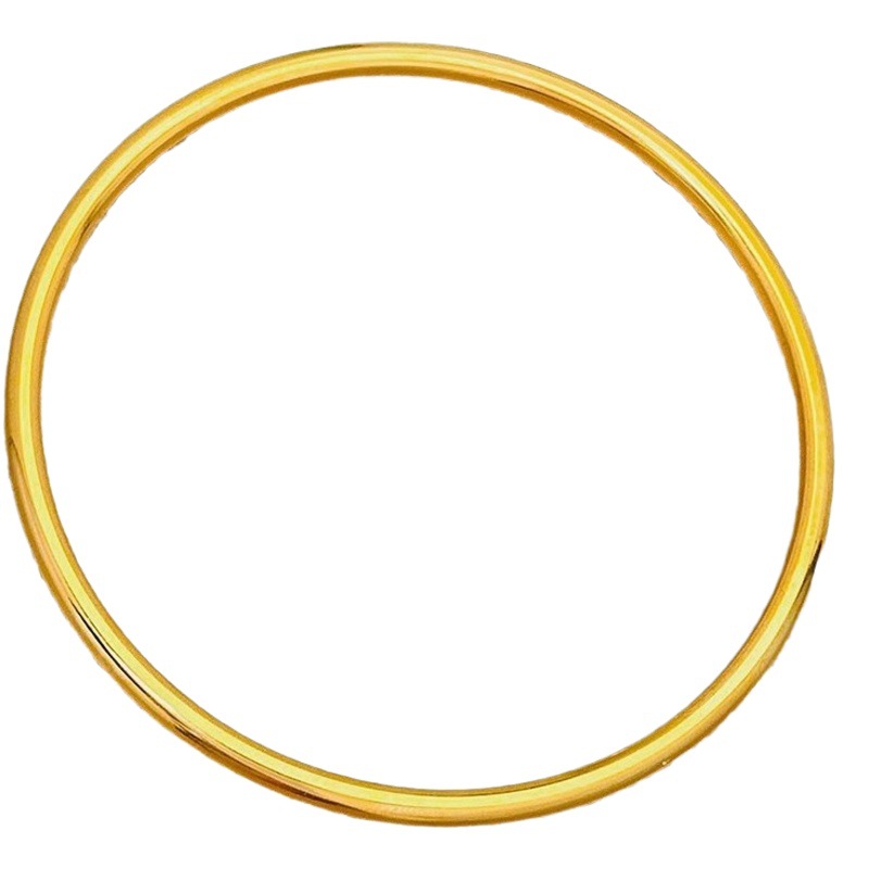Lleno de peso, herencia de métodos antiguos sólidos, brazalete de oro nacional que no se desvanece, joyería de pulsera de acero de titanio simple femenino