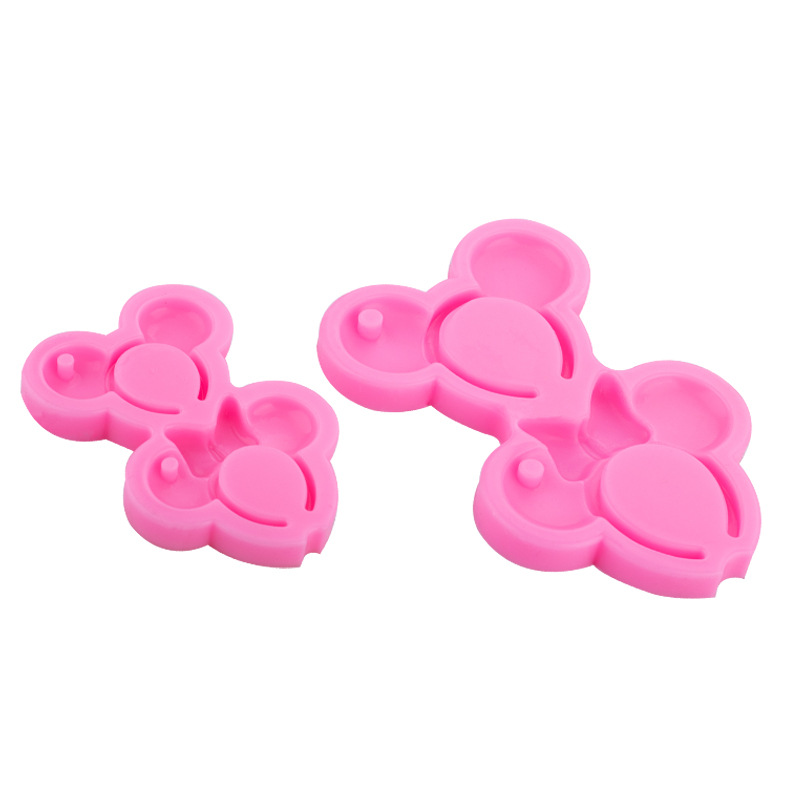Dos piezas de Mickey horquilla molde de silicona arcilla cerámica suave accesorios de epoxi accesorios de fabricación de llaveros