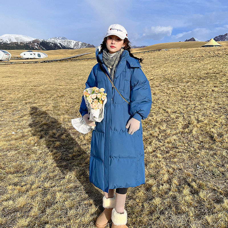 2024 nueva moda de invierno de algodón grueso chaqueta larga suelta chaqueta coreana chaqueta image 2
