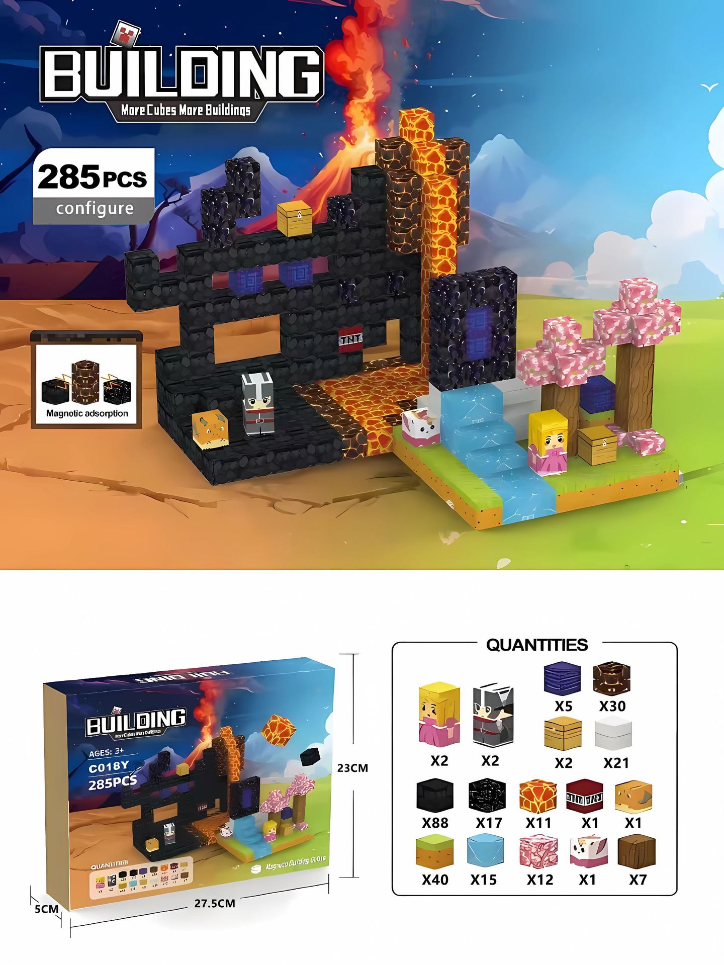Bloques Magnéticos de Construcción de Castillo My Mini World de Amazon, Azulejos Magnéticos, Juguete de Bloques de Construcción Magnéticos DIY para Niños