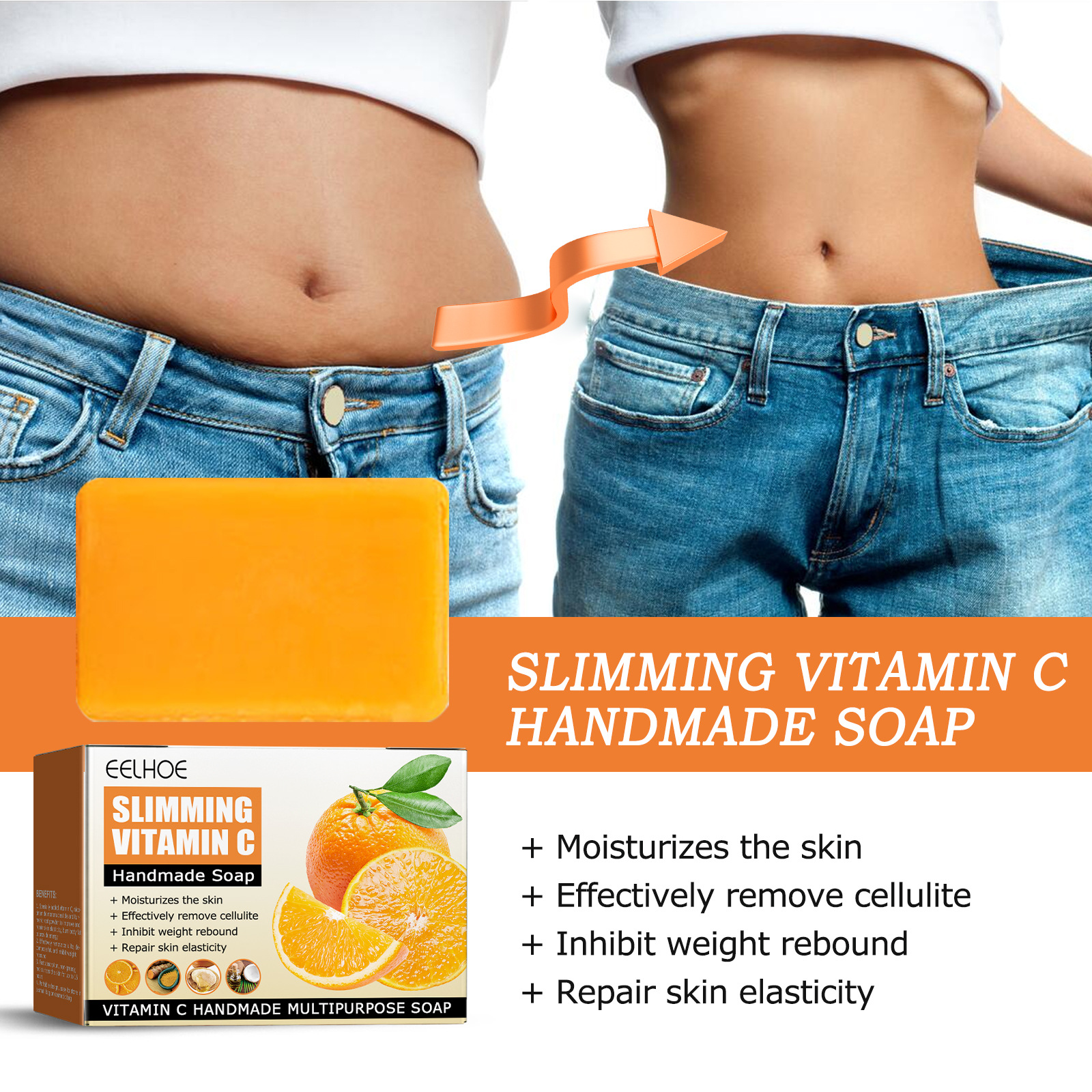 EELHOE sapone dimagrante alla vitamina C per la pulizia del corpo, polpacci, pancia grande, dimagrante, rassodante e idratante_voghion.com