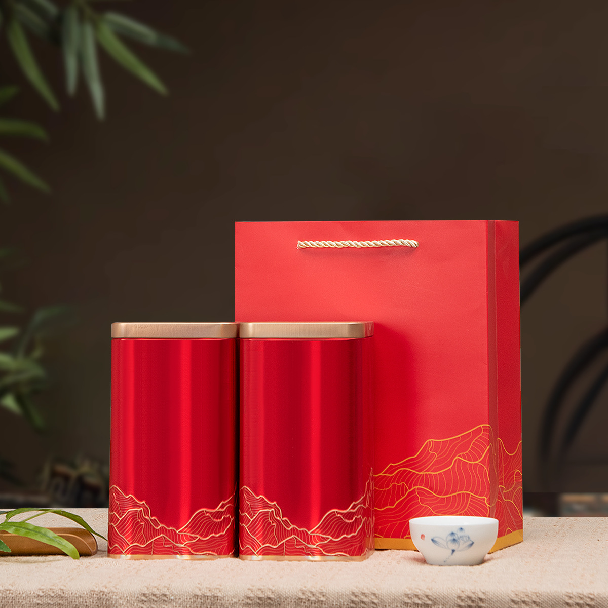 新款红茶茶叶罐铁罐铁盒空盒半斤装凤凰单丛滇红茶茶叶包装盒批发
