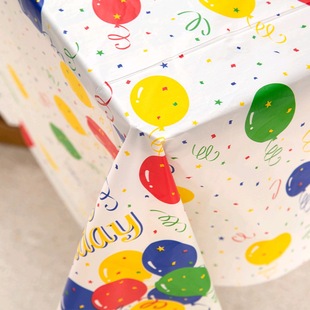 Disposable birthday tablecloth waterproof children's baby year-old banquet party decoration atmosphere decoration dessert table