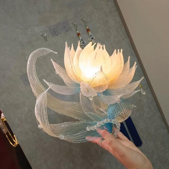 Mid-Autumn Festival Lantern 2025 New Year's Antique Shooting Props Portable DIY Handmade Hanfu Lotus Lantern