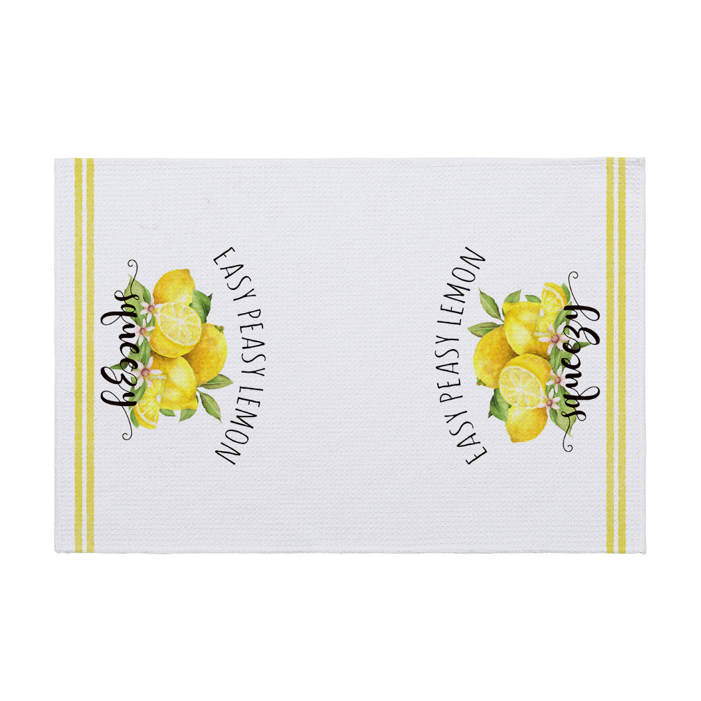 吸水印花华夫格菠萝格运动毛巾 跨境亚马逊热销超细纤维厨房毛巾