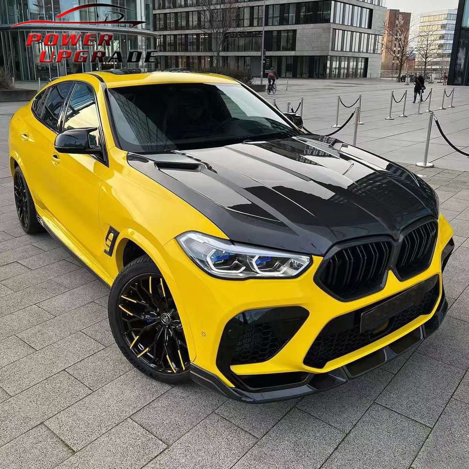 Suitable for BMW X6M F96 front lip modification part LD model carbon fiber front spoiler front bumper lip decoration