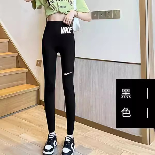 2024 spring and summer high waist outer wear tight sports Barbie yoga skinny pants vk letter waist shark leggings women