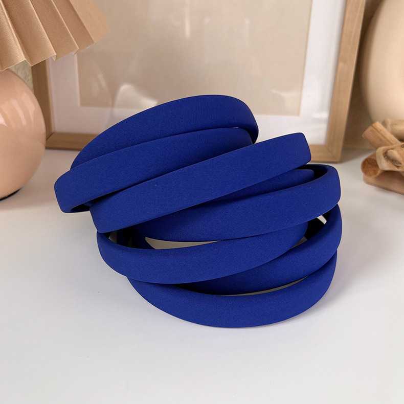 Blue Hair Band Korean Simple And Wide-sided Starting Out Decorated With Press Hairpin display picture 4