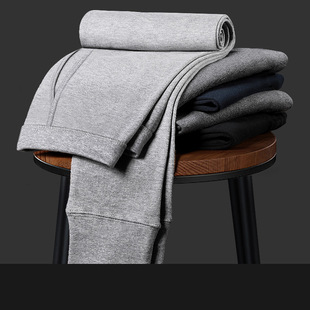 Supply Autumn and Winter Large Size Casual Polyester-Cotton Men's Leggings Thin Middle-Aged and Elderly Loose Single Pants Autumn Pants High Waist Can Be Worn Outside