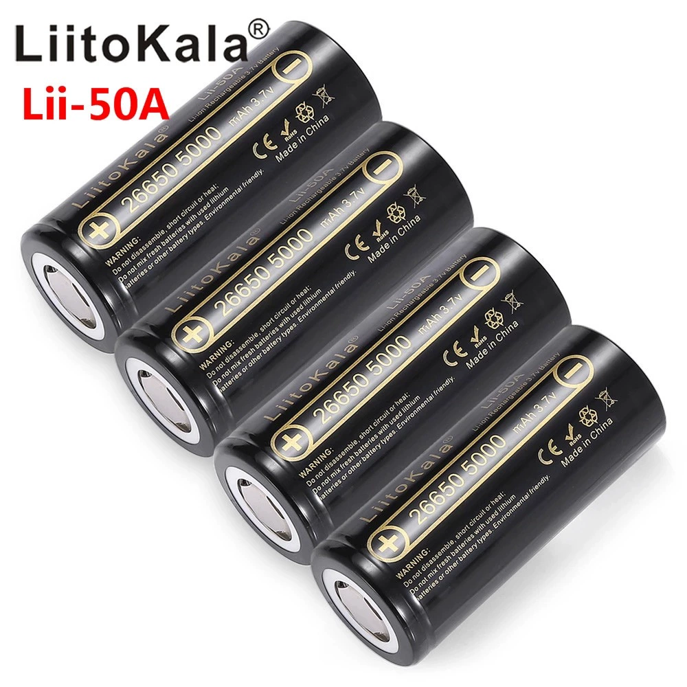 跨境 эксклюзивный поставщик LiitoKala lii-50A 3.7V 26650 5000mAh литиевый аккумулятор 20A разряд
