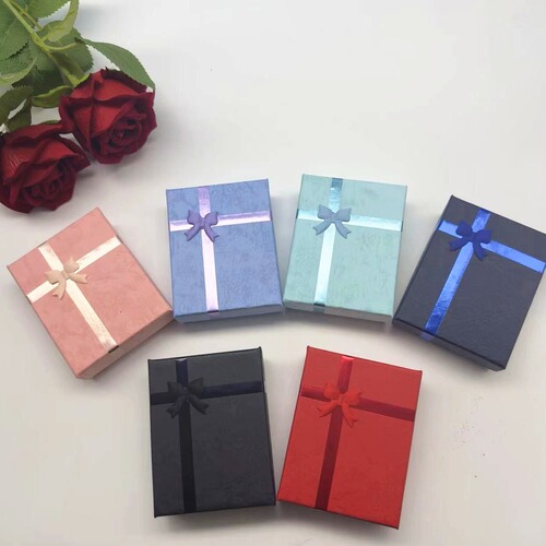 Bow necklace ring earrings bracelet packaging box exquisite gift box 7*9*3 jewelry box jewelry box
