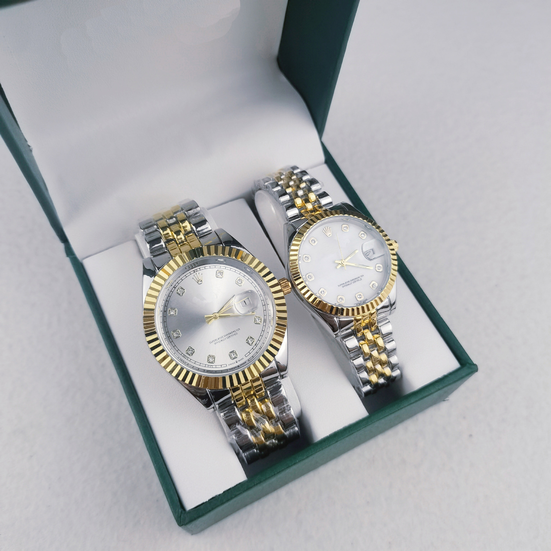 Laojia Diary Couple Watches Fully Automatic Watches Solid Steel Band Couple Watches Foreign Trade Popular Models with Box