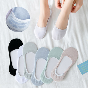 Socks Women's Boat Socks Spring and Summer Thin Ins Fashionable Breathable Sweat Absorbing Invisible Women's Socks Summer Floor Shallow High Heels Socks