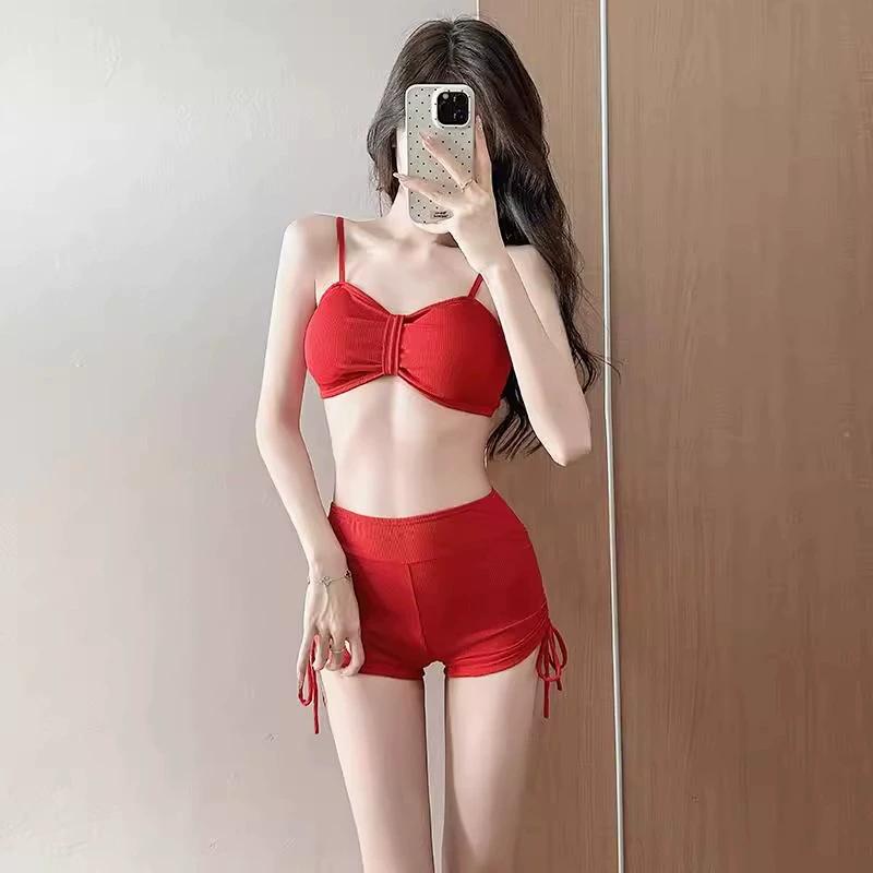 Купальник, разделенный sexy комплект, длинный рукав для плавания, 3 предмета, стиль высокого качества