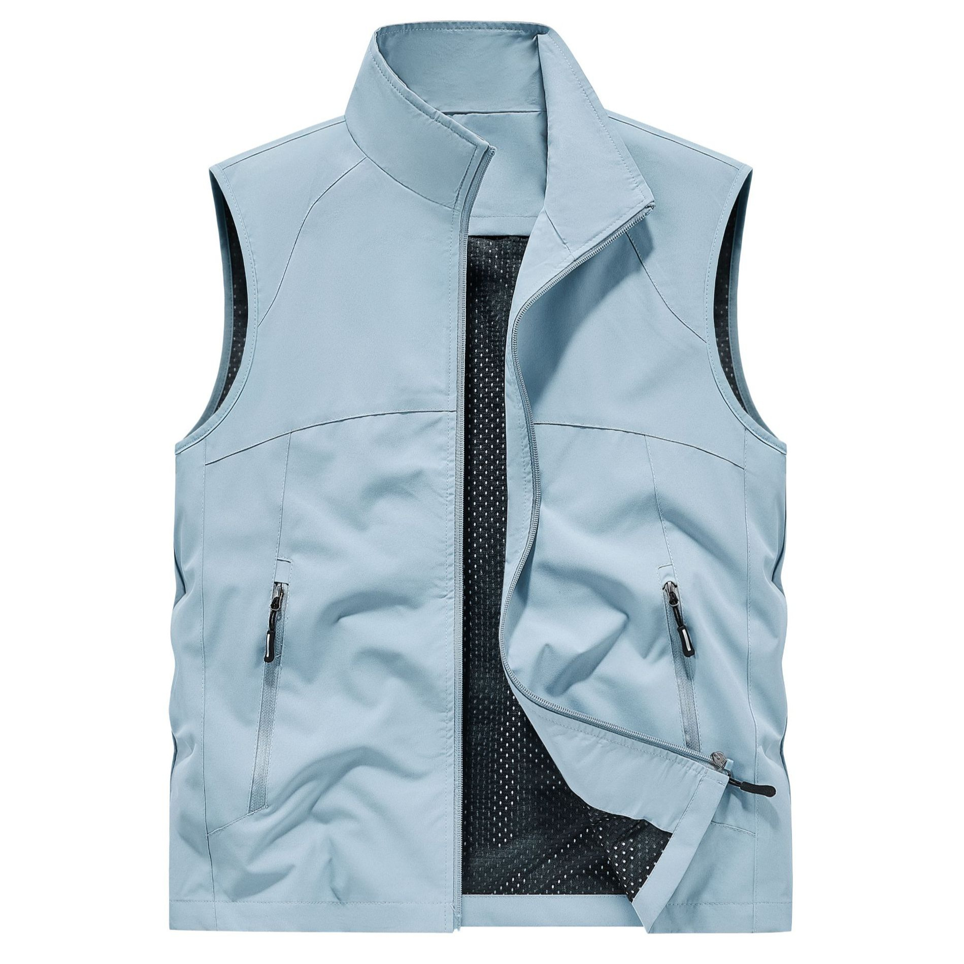 Men's demi-season thin travel casual solid color vest