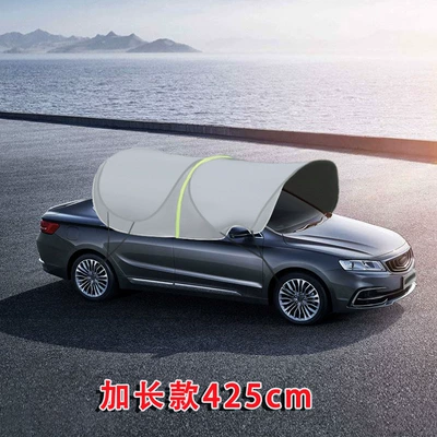 Car clothing: mobile folding sunshade car sunshade - as-shown-in-the-picture-extended-silver-gray-vinyl-full-blackout-split-type
