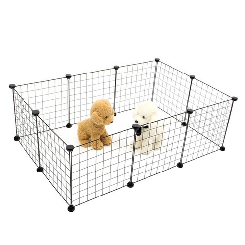 Pet Dog Fence DIY Cage Iron Mesh Fence Indoor Free Space Creative Cat Cage Dog Cage Dog Isolation Gate