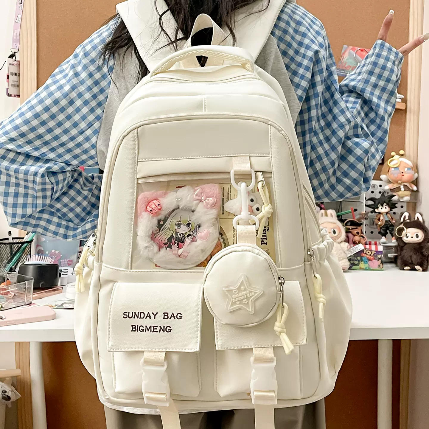 书包高颜值大容量痛包双肩包小学生女休闲百搭减负学校电脑背包