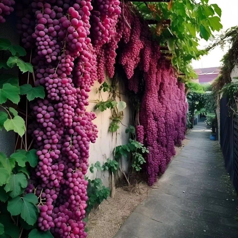 Seedless Super Sweet Large Fruit Authentic Grape Vine Sapling Potted Ground Planting Courtyard Balcony Cold-Resistant New Model