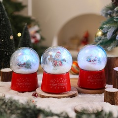 国境を越えた新しいクリスマス装飾、雪の音楽、クリスマスボール、回転風車、サンタクロース、雪のギフトボックス