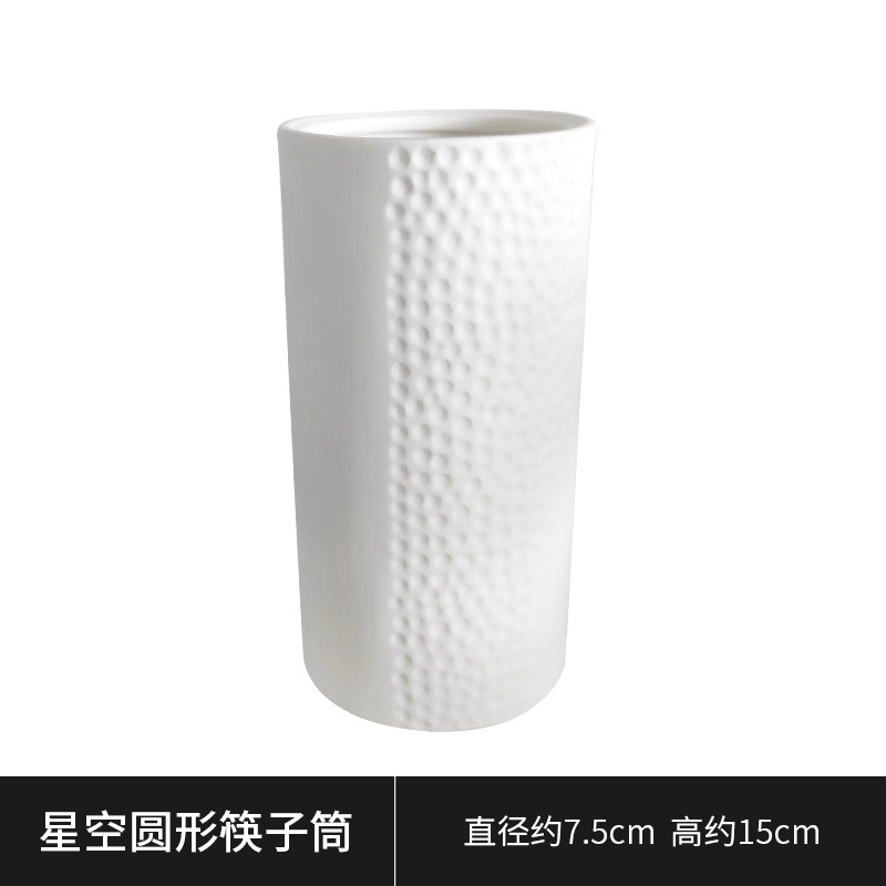 Venta directa de fábrica Soporte de tubo de palillos simple Tubo de cerámica de lujo ligero Adornos cuadrados Cara humana creativa nórdica Tubo de almacenamiento abstracto image 23
