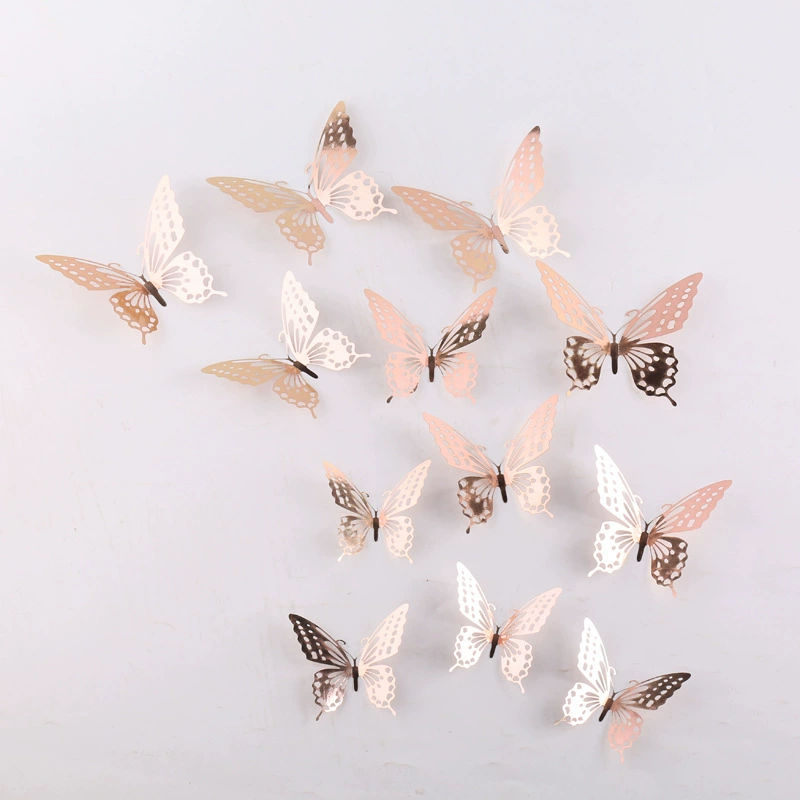 Полуж Butterfly 3D полый имитационный металлический бабочек настенный декор для дома гостиной трехмерная бабочка декоративная наклейка