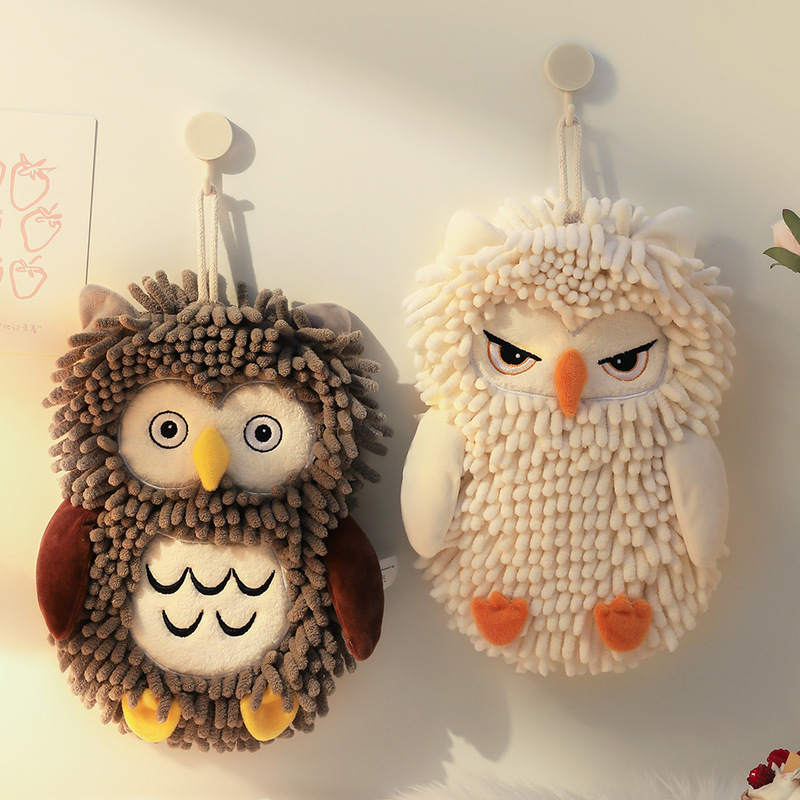 Cute and Naive Owl Chenille Hand Towel Kitchen Hanging Dual-Purpose Absorbent Quick-Drying Square Towel Genuine Cross-Border Cute and Naive Owl Chenille Hand Towel Kitchen Hanging Dual-Purpose Absorbent Quick-Drying Square Towel Genuine Cross-Border