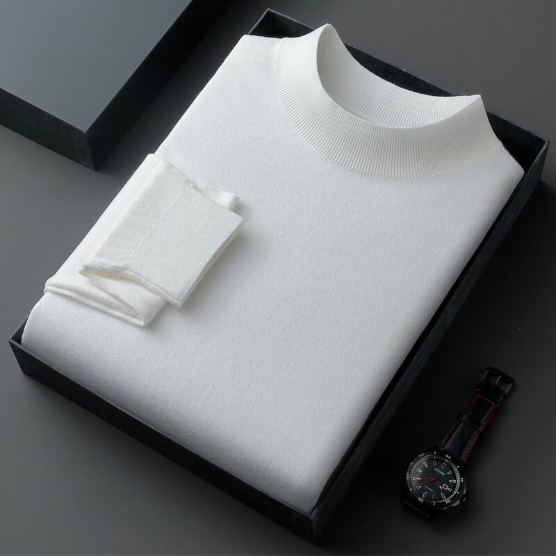 Source Factory Offers 26 Colors, 2025 New Spring and Autumn Men's Round Half-High Collar Knit Sweater