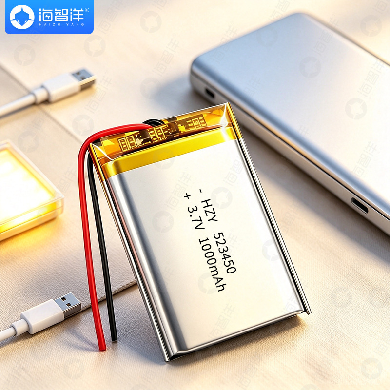 Hai Zhi Yang polymer 3.7v lithium battery 523450 model, large capacity 1000mAh, lithium cobalt oxide, available in multiple styles Hai Zhi Yang polymer 3.7v lithium battery 523450 model, large capacity 1000mAh, lithium cobalt oxide, available in multiple styles