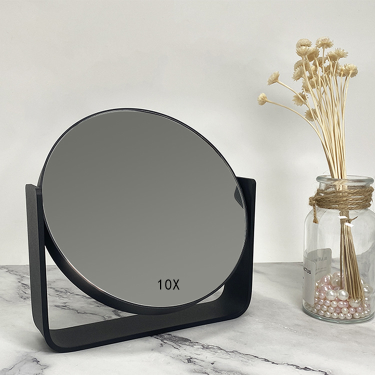 Espejo de escritorio de doble cara de metal giratorio pequeño espejo de escritorio portátil tocador espejo cosmético simple belleza lupa