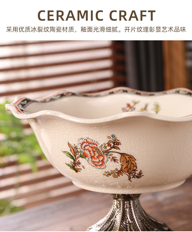 美式粉彩高脚果盘_10