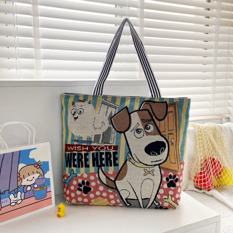 漫画刺繍ファッションシングル肩女性バッグ新馬泰托特バッグ新学生シングル肩手提げキャンバスバッグ大容量|undefined
