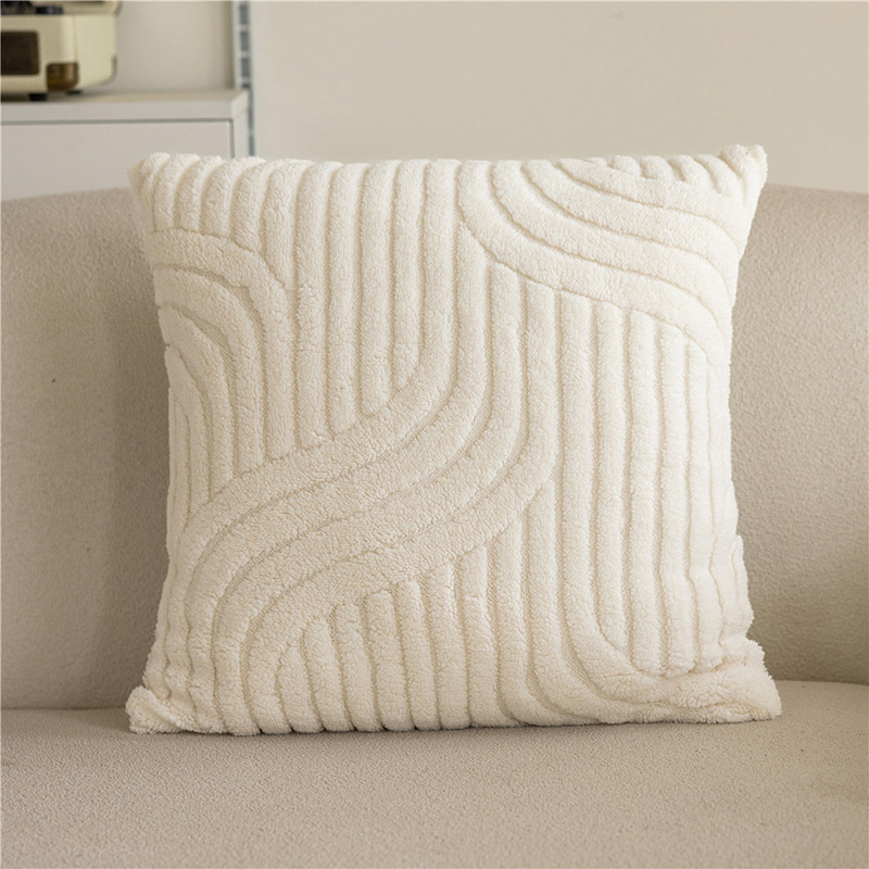 Cojín de sofá de felpa de color sólido, moderno y minimalista, para sala de estar, decoración de habitación modelo, cojín para cabecera