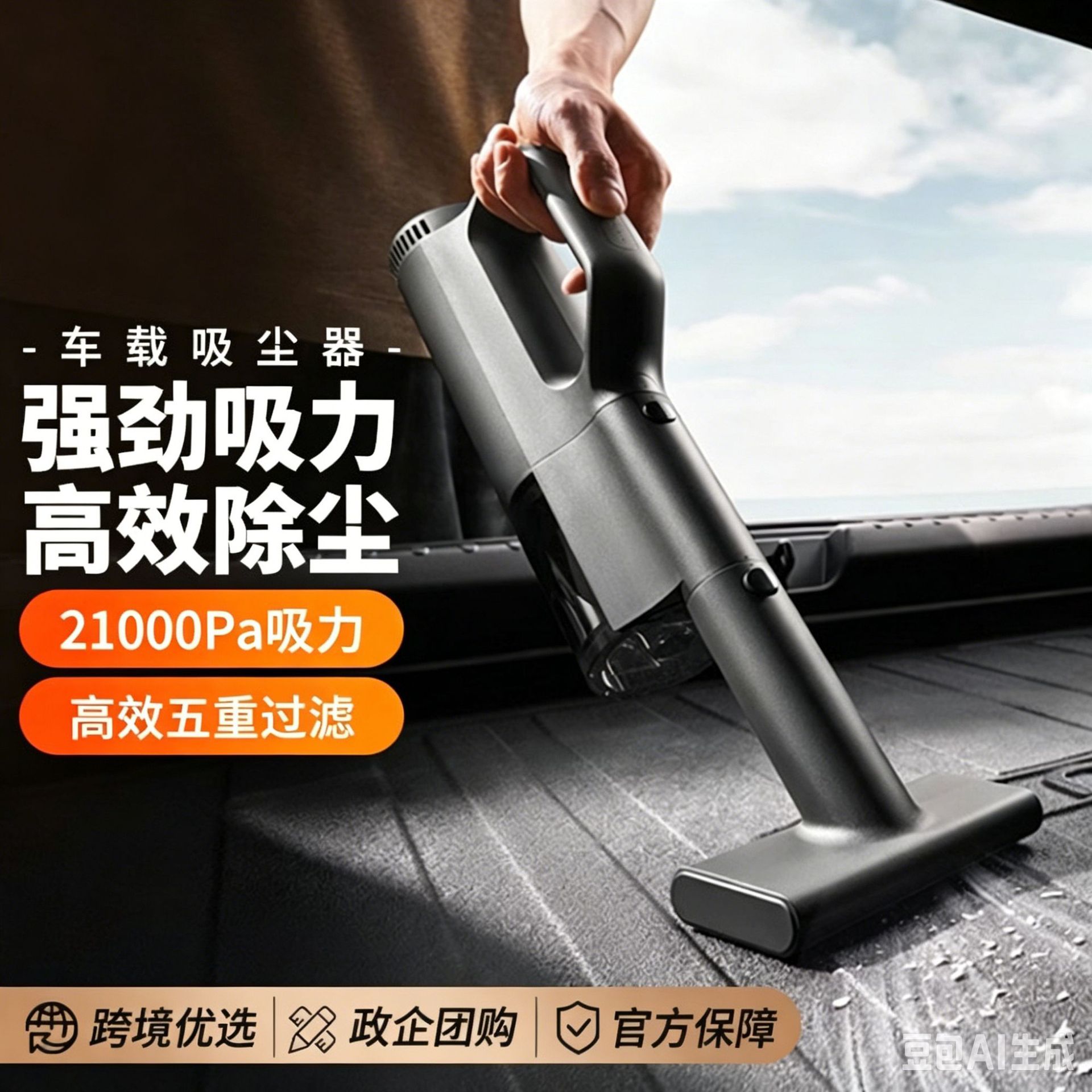 차량용 진공청소기 21Kpa 강력 흡입력, 고효율, 차량 및 가정용, 사각지대 및 넓은 공간 먼지 제거 MJXCQ01QW