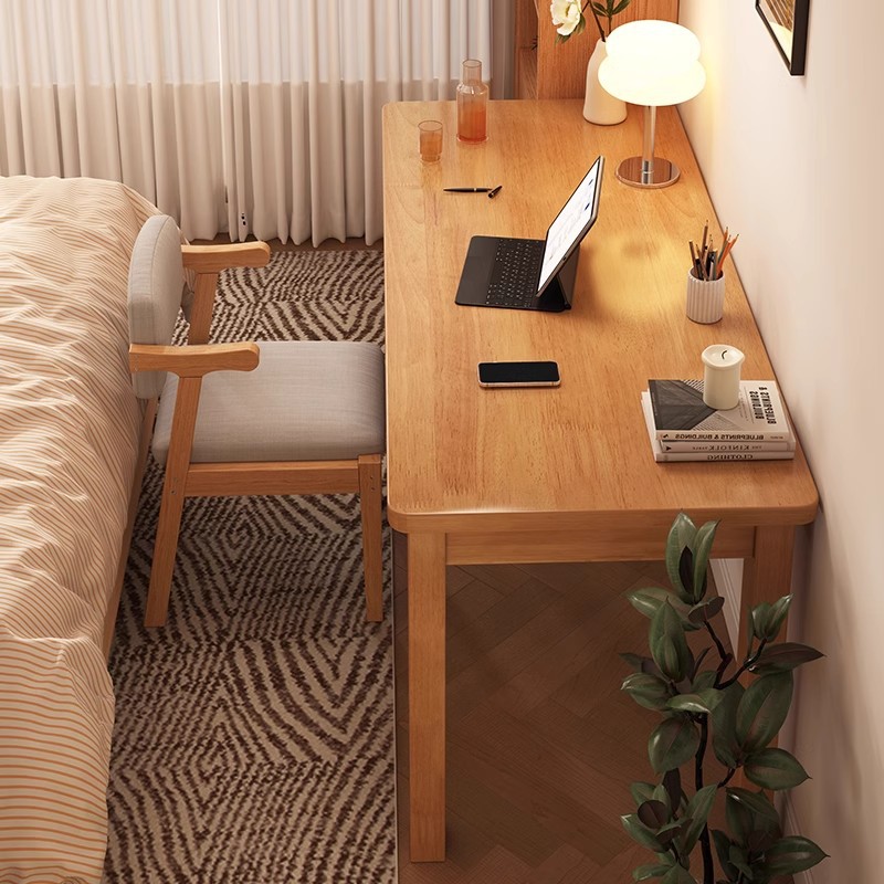 Escritorio de madera maciza, escritorio de estudio de escritura en el hogar para estudiantes, escritorio para computadora, escritorio, banco de trabajo rectangular, mesa pequeña