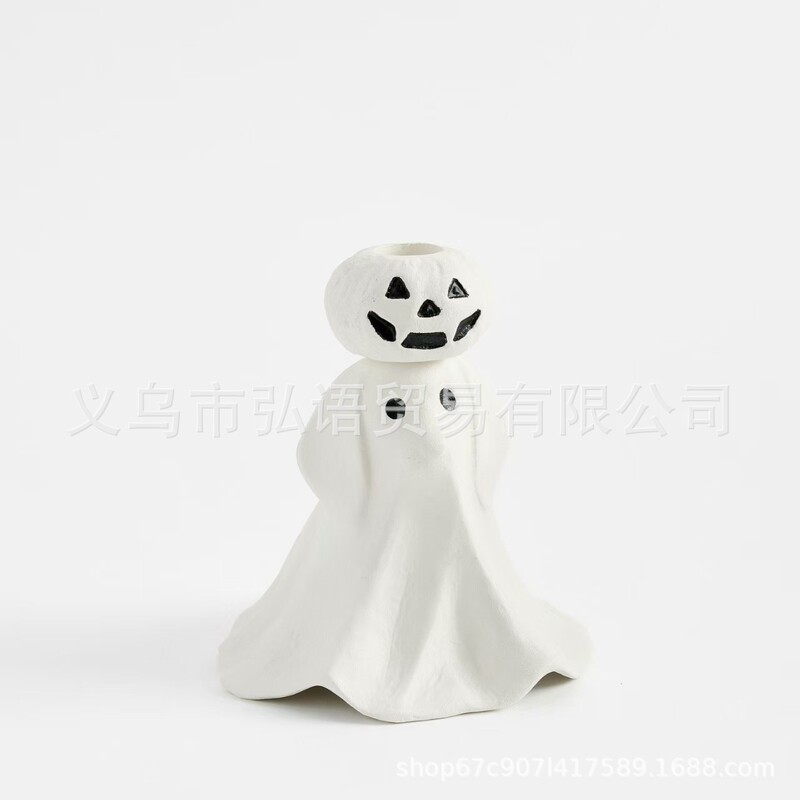 クロスボーダー新しいクリエイティブ樹脂クラフトゴーストカボチャ燭台ハロウィン装飾パーティーシーン装飾装飾品|undefined