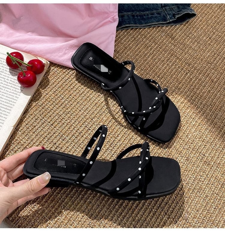 Zapatillas frías de tacón grueso para mujeres de verano 2026 nuevas zapatillas de playa antideslizantes con cabeza cuadrada image 6