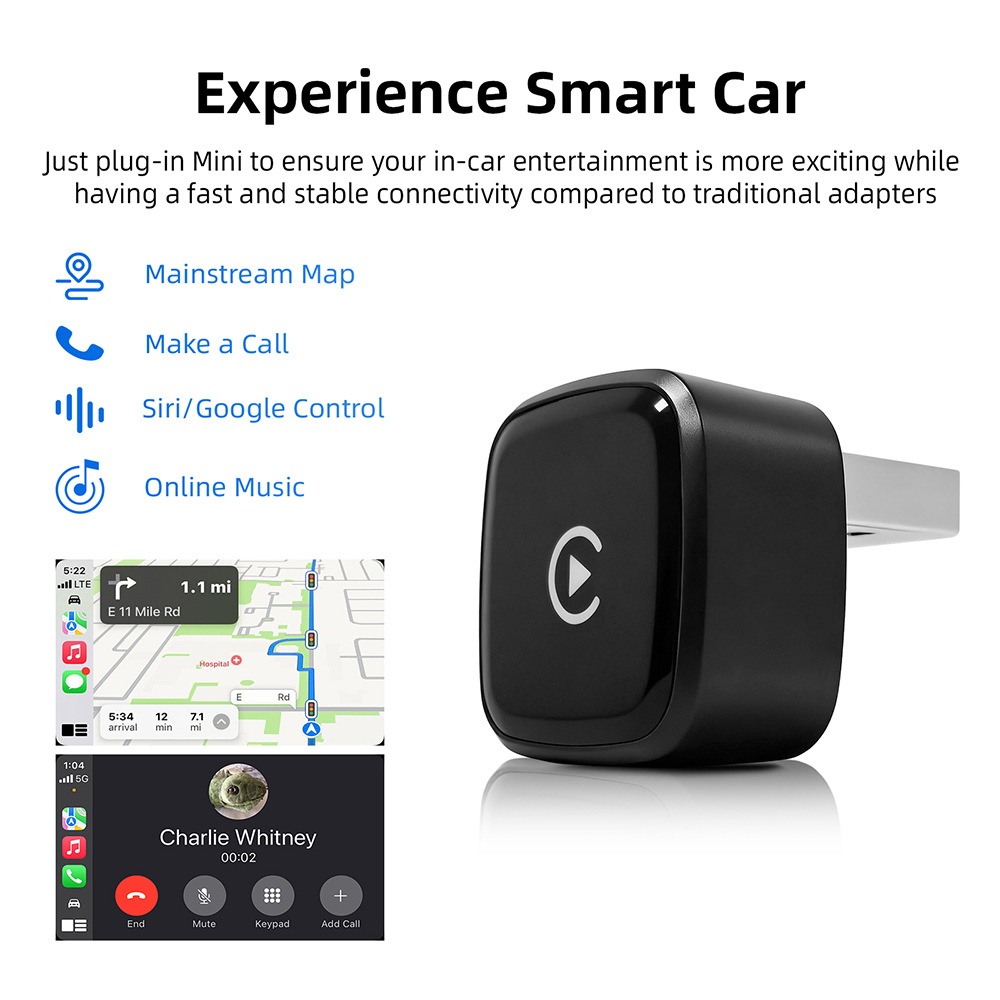 Amazon Carplay Apple Android 2-in-1 Wired to Wireless Portable Car Connectivity Carplay Box